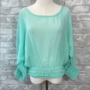 Andi Bagus Green Blouse with Relaxed Boxy Smock fit